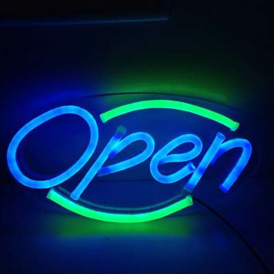 Shanghai Liyu,12V waterproof open letter animated neon sign with classic design